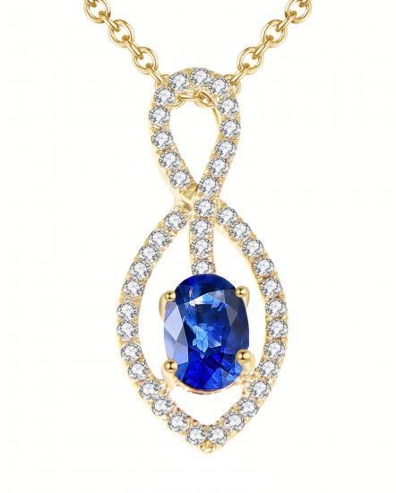 MARQUISE STYLE OVAL COLORED STONE DIAMOND PENDANT (SP392)